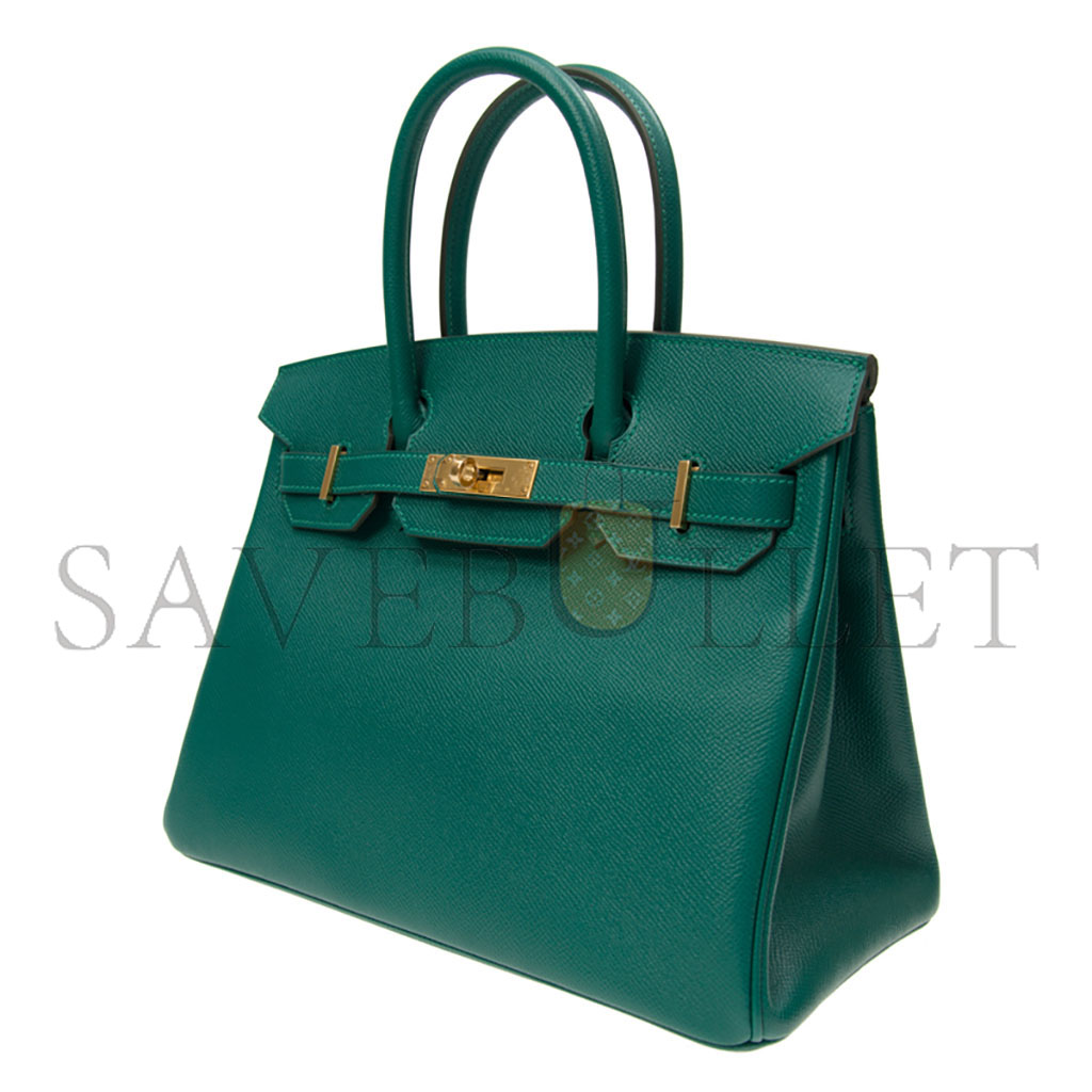 H**mes birkin 30 epsom velvet green gold buckle bag bk30z6epgp (30*23*15cm)